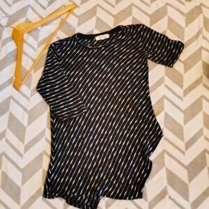 Two by Vince Camuto Asymmetrical Striped Knit Sweater Top